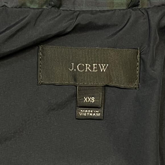 J Crew Vest Womens XXS Plaid Quilted Puffer Blackwatch Insulated Winter Jacket - Picture 7 of 10